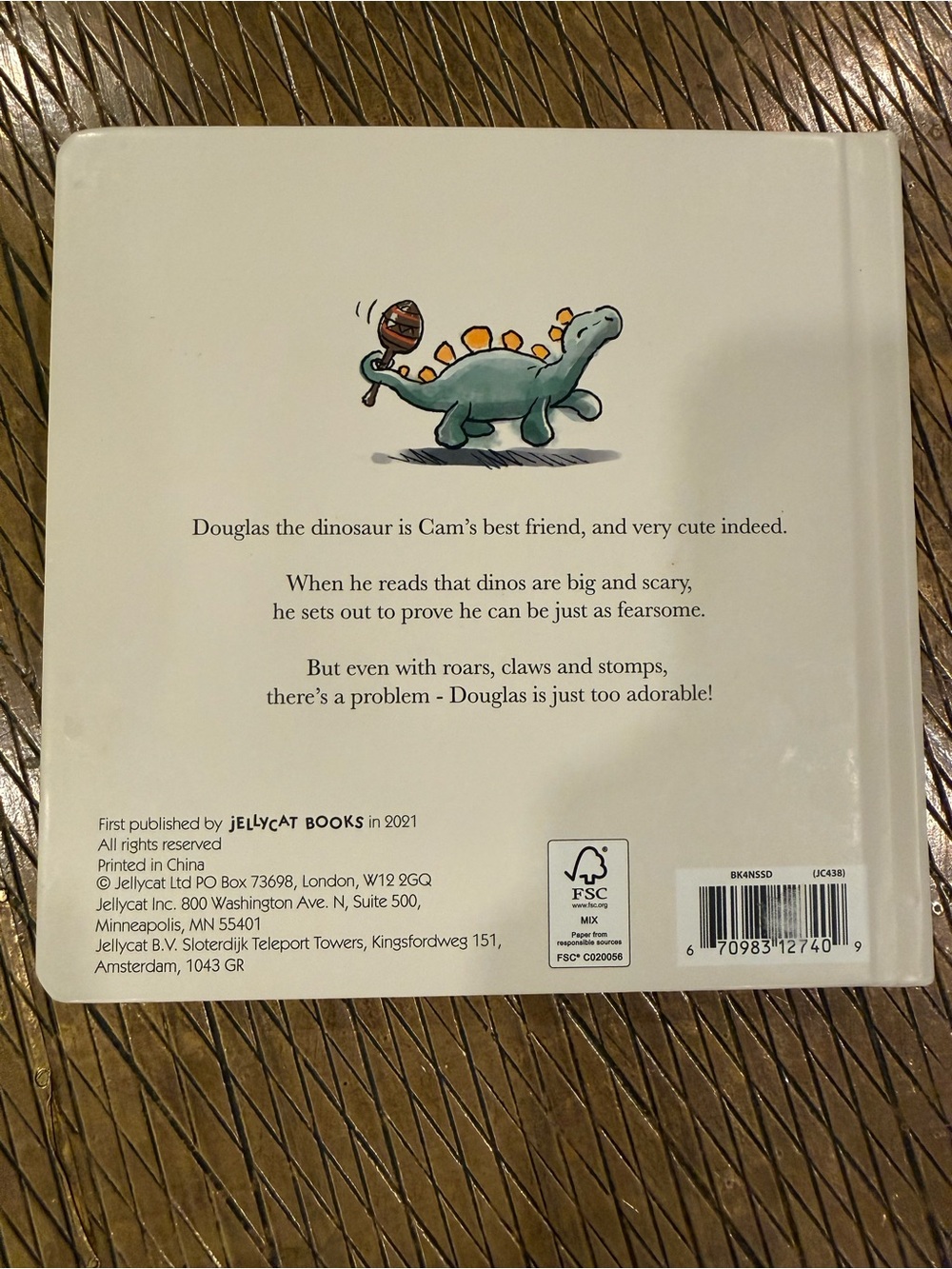 Jellycat The Not So Scary Dinosaur Board Book Ross Williams Gavin Scott BK4NSSD - Picture 2 of 4